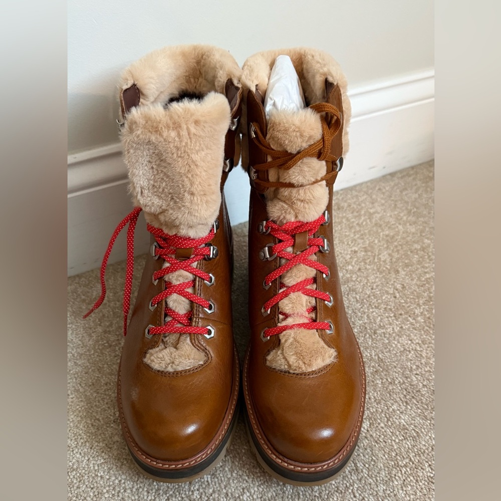 CLARKS Dark Tan Orianna Leather Hiker Boots - Picture 2 of 10